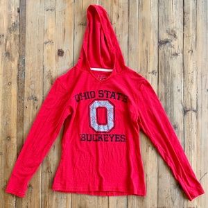Ohio State Buckeyes long sleeved hooded t-shirt